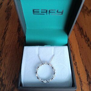 New Effy 925 Silver Diamond Pendant Necklace